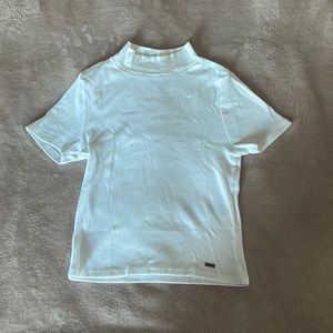 White Hollister Mock neck Short Sleeve